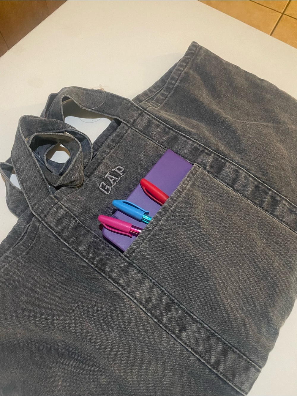 GAP Women’s Black Denim Tote Bag - BRAND NEW - Picture 7 of 8